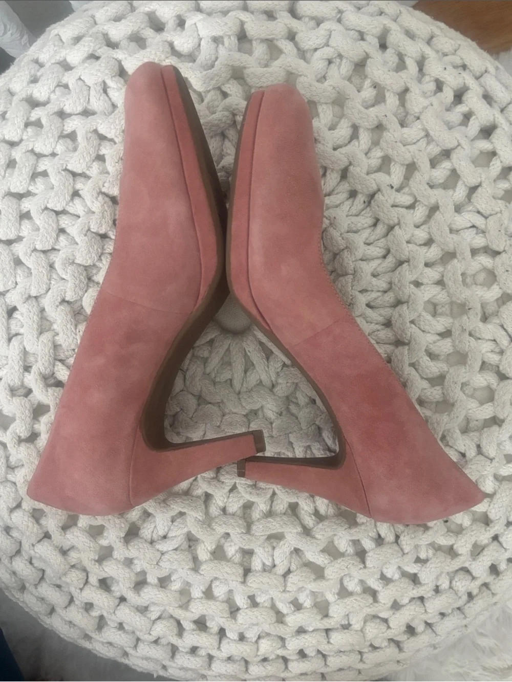 Naturalizer Pink Suede Mid Heel Pumps